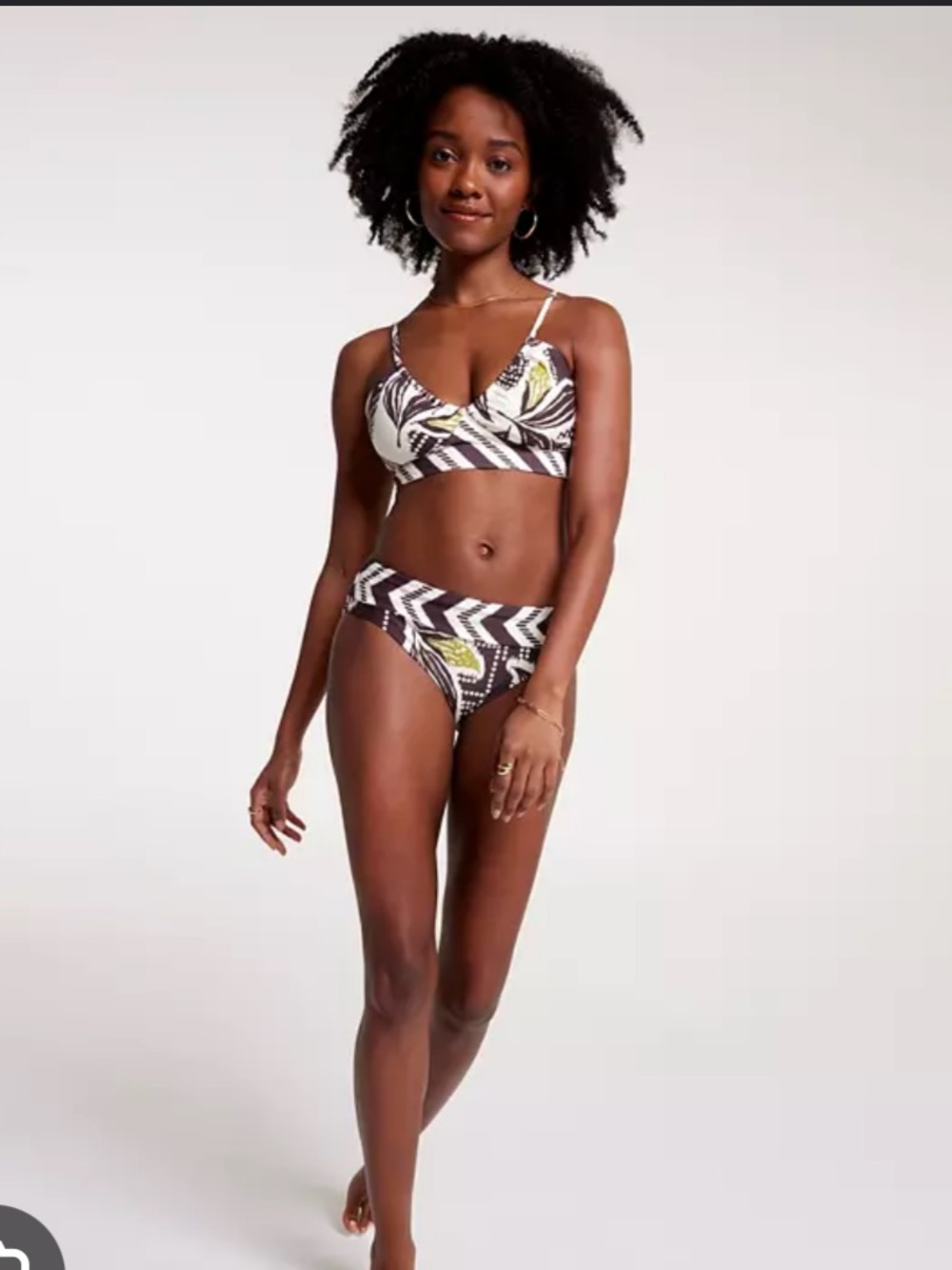 CALIA By Carrie Underwood Two Piece swimsuit triangle bikini top S/M NWT